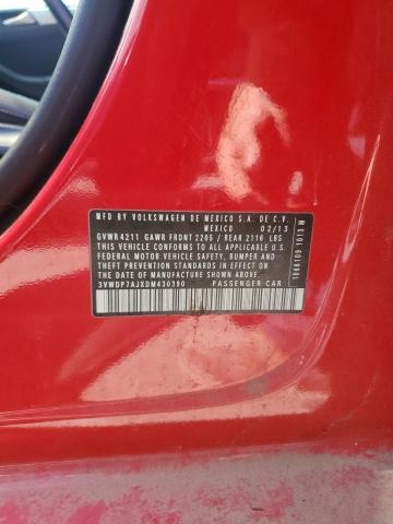 3VWDP7AJXDM430390 - 2013 VOLKSWAGEN JETTA SE RED photo 12