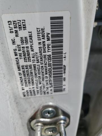 5J6TF1H59DL001356 - 2013 HONDA CROSSTOUR EXL თეთრი ფოტო 13