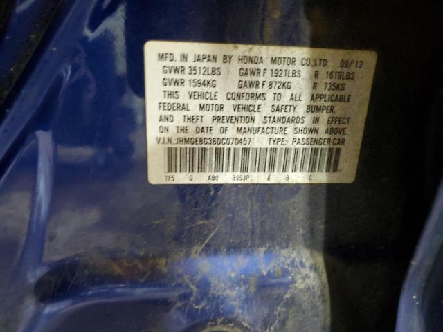 JHMGE8G36DC070457 - 2013 HONDA FIT Mavi foto 12