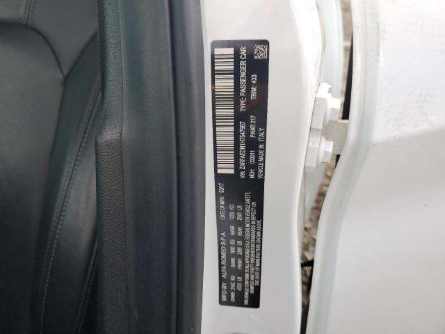 ZARFAEDN1H7547667 - 2017 ALFA ROMEO GIULIA Q4 白色 照片 12