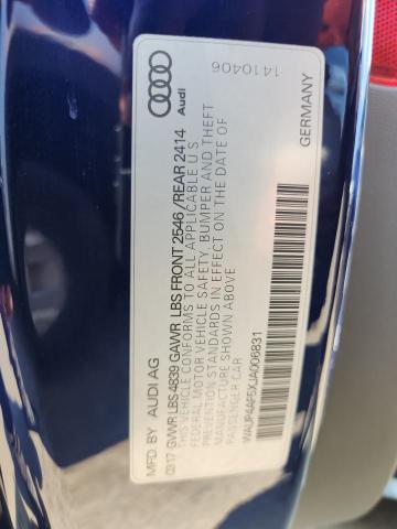 WAUP4AF5XJA006831 - 2018 AUDI S5 PREMIUM PLUS BLUE photo 13