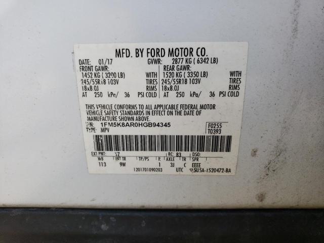 1FM5K8AR0HGB94345 - 2017 FORD EXPLORER POLICE INTERCEPTOR 银色 照片 13