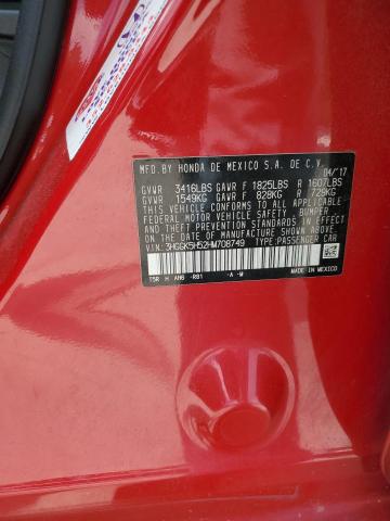 3HGGK5H52HM708749 - 2017 HONDA FIT LX RED photo 12