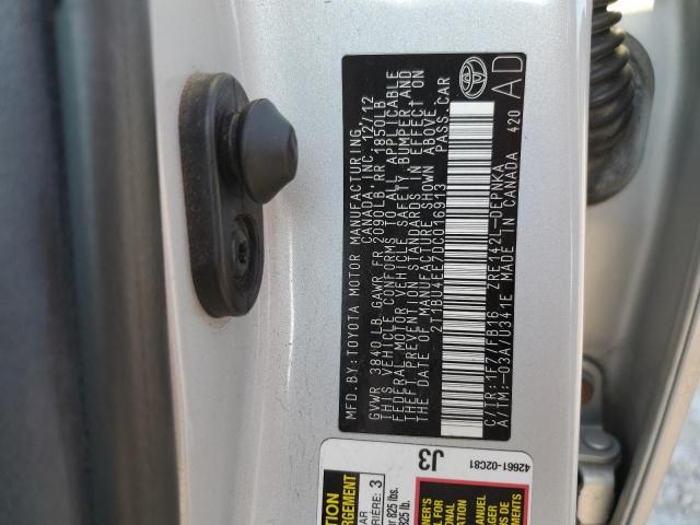 2T1BU4EE7DC016913 - 2013 TOYOTA COROLLA BASE Gümüş foto 12