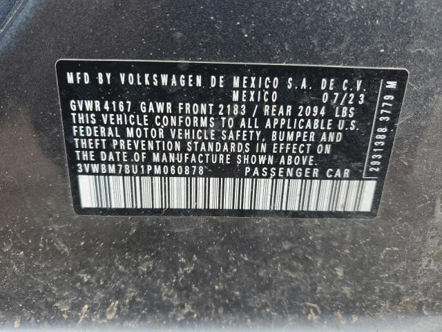 3VWBM7BU1PM060878 - 2023 VOLKSWAGEN JETTA SPORT GRAY photo 12