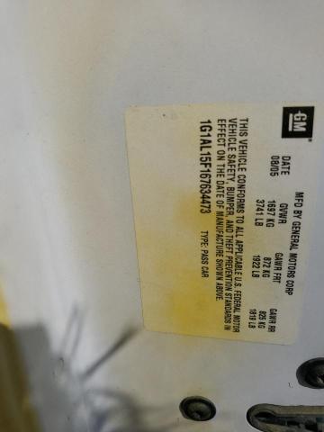 1G2AL15F277125151 - 2007 PONTIAC G5 Sarı fotoğraf 13