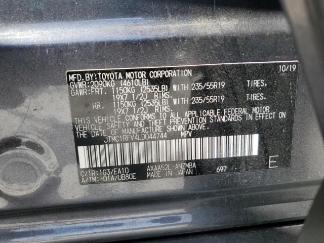 JTMC1RFV4LD044744 - 2020 TOYOTA RAV4 XLE PREMIUM GRAY photo 13