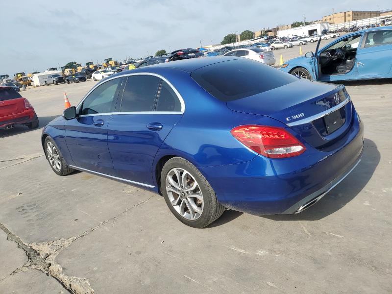55SWF4JB9JU245672 - 2018 MERCEDES-BENZ C 300 BLUE photo 2