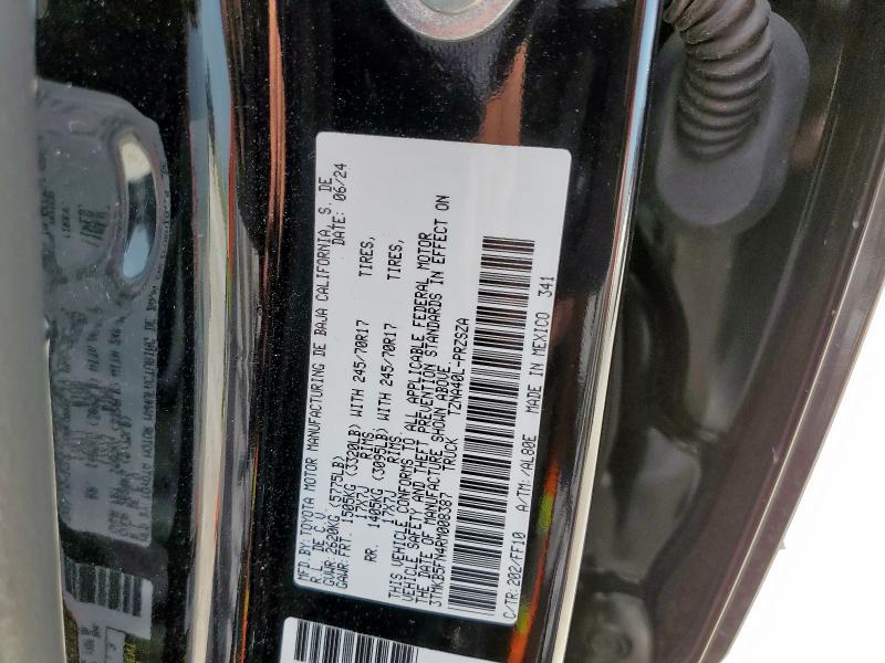 3TMKB5FN4RM008387 - 2024 TOYOTA TACOMA DOUBLE CAB შავი ფოტო 12