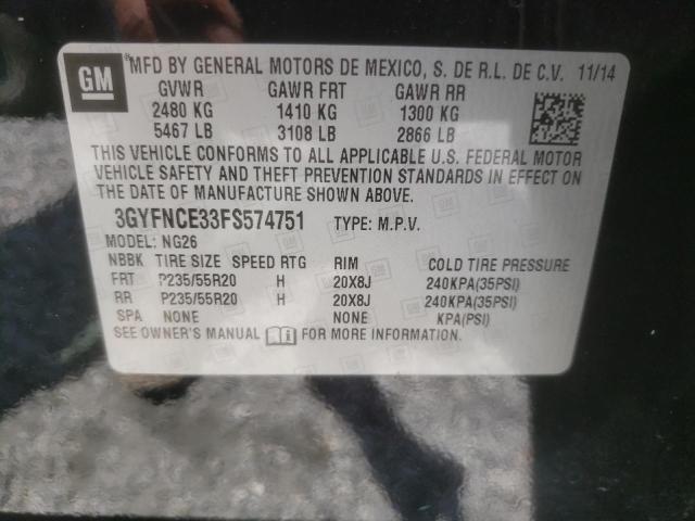 3GYFNCE33FS574751 - 2015 CADILLAC SRX PERFORMANCE COLLECTION Noir photo 13