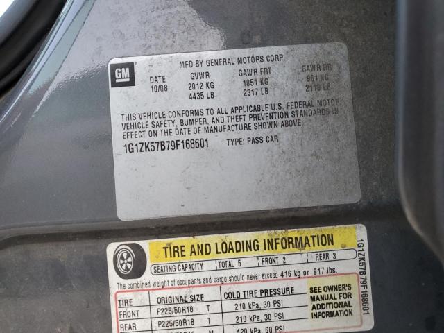 1G1ZK57B79F168601 - 2009 CHEVROLET MALIBU LTZ ნაცრისფერი ფოტო 12