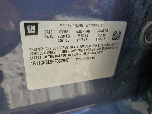 1G11C5SL9FF332047 - 2015 CHEVROLET MALIBU 1LT Mavi foto 12