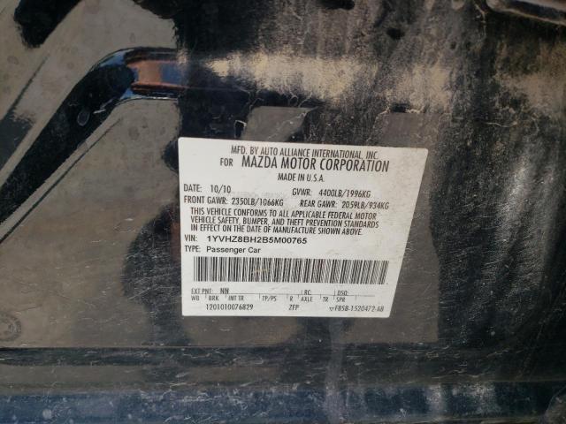 1YVHZ8BH2B5M00765 - 2011 MAZDA 6 I BLACK photo 12