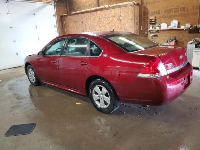 2G1WT57N191176128 - 2009 CHEVROLET IMPALA 1LT BURGUNDY photo 2