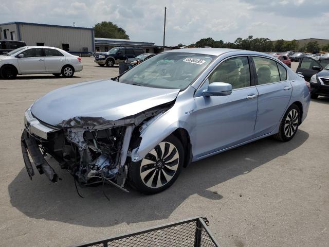 JHMCR6F35HC014668 - 2017 HONDA ACCORD HYBRID BLUE photo 1