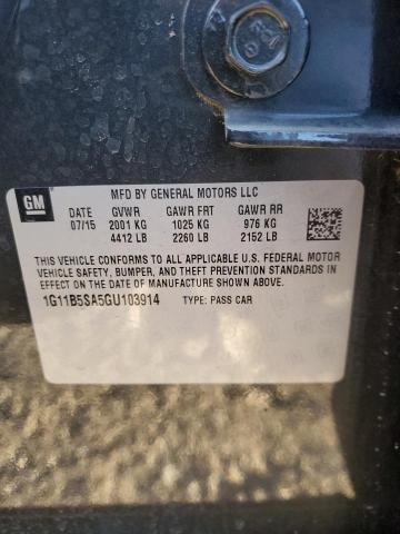 1G11B5SA5GU103914 - 2016 CHEVROLET MALIBU LIM LS CHARCOAL photo 12