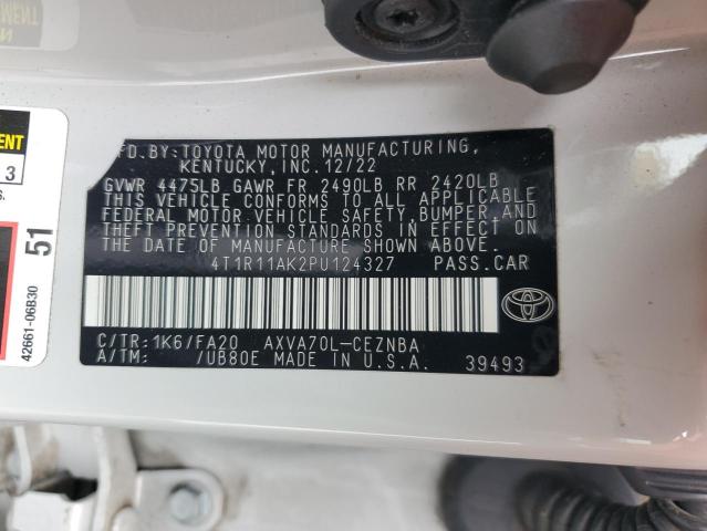 4T1R11AK2PU124327 - 2023 TOYOTA CAMRY LE GRAY photo 12