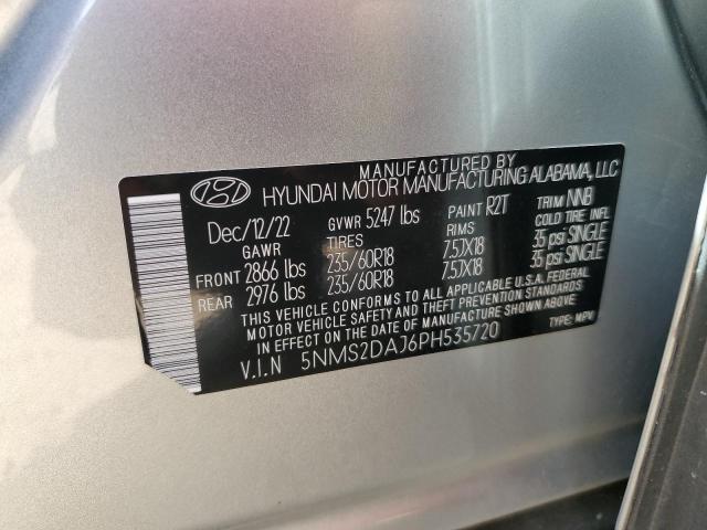 5NMS2DAJ6PH535720 - 2023 HYUNDAI SANTA FE SEL SILVER photo 13
