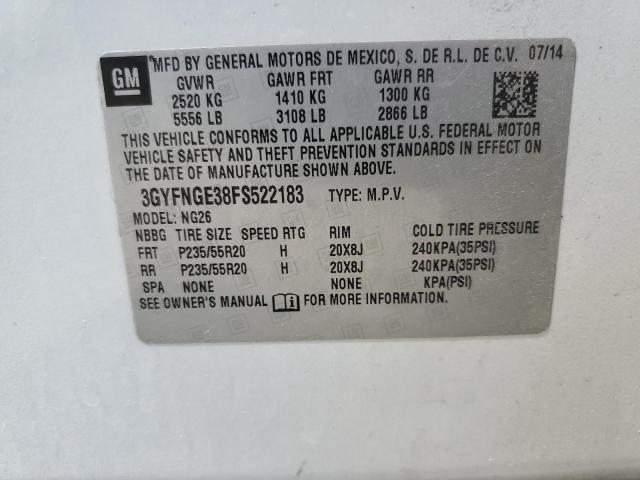 3GYFNGE38FS522183 - 2015 CADILLAC SRX PREMIUM COLLECTION WHITE photo 14