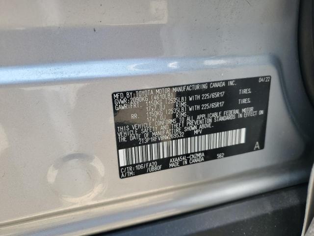2T3P1RFV8NW269532 - 2022 TOYOTA RAV4 XLE SILVER photo 13