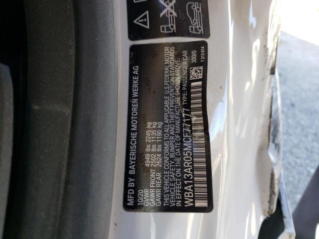 WBA13AR05MCF77177 - 2021 BMW M440XI WHITE photo 12