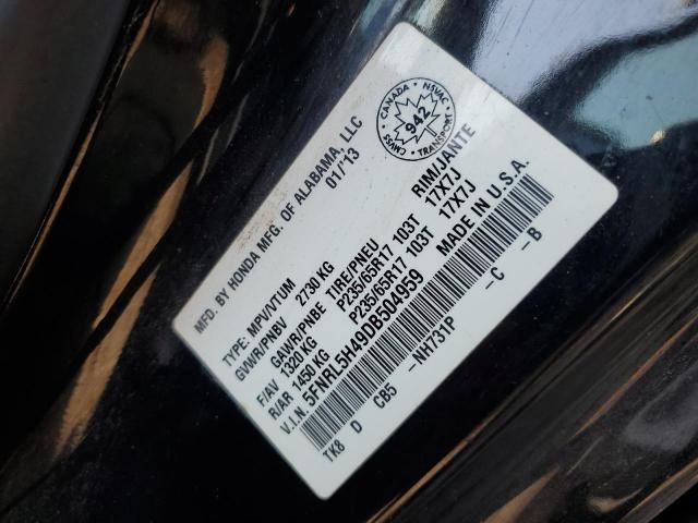 5FNRL5H49DB504959 - 2013 HONDA ODYSSEY EX BLACK photo 13