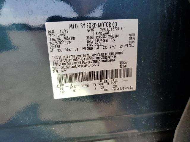 2LMTJ8LR1GBL46537 - 2016 LINCOLN MKX RESERVE BLUE photo 13