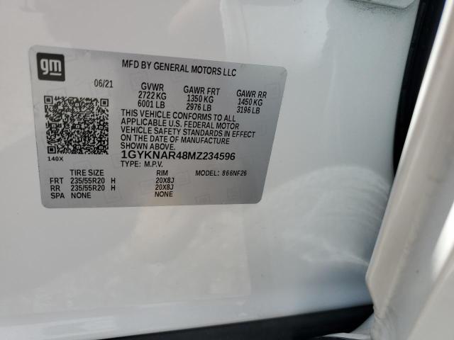 1GYKNAR48MZ234596 - 2021 CADILLAC XT5 LUXURY WHITE photo 12