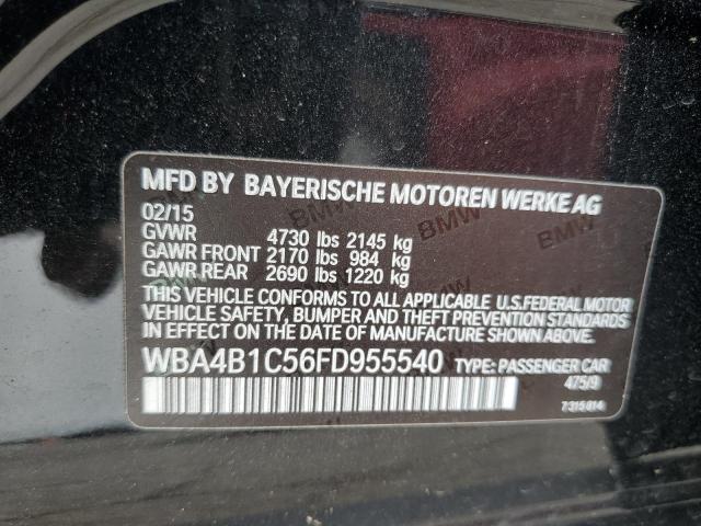 WBA4B1C56FD955540 - 2015 BMW 435 I GRAN COUPE BLACK photo 12
