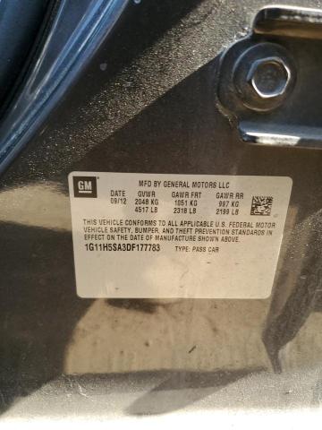 1G11H5SA3DF177783 - 2013 CHEVROLET MALIBU LTZ 灰色 照片 12