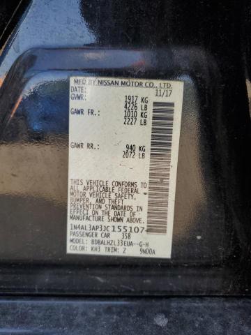 1N4AL3AP3JC155107 - 2018 NISSAN ALTIMA 2.5 შავი ფოტო 12