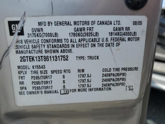 2GTEK13T861131752 - 2006 GMC NEW SIERRA K1500 BEIGE photo 12