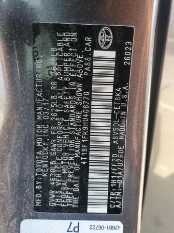 4T1BF1FK9HU406770 - 2017 TOYOTA CAMRY LE GRAY photo 13
