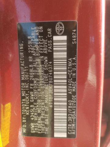 4T1BF3EK7BU746374 - 2011 TOYOTA CAMRY BASE Ağ foto 12