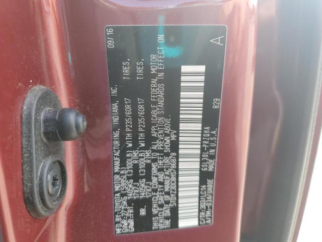 5TDYZ3DC8HS786878 - 2017 TOYOTA SIENNA XLE MAROON photo 14