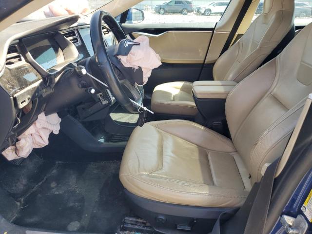 5YJSA1E21FF106585 - 2015 TESLA MODEL S BLUE photo 7