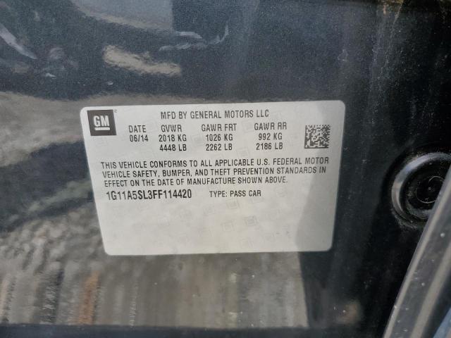 1G11A5SL3FF114420 - 2015 CHEVROLET MALIBU LS GRAY photo 12