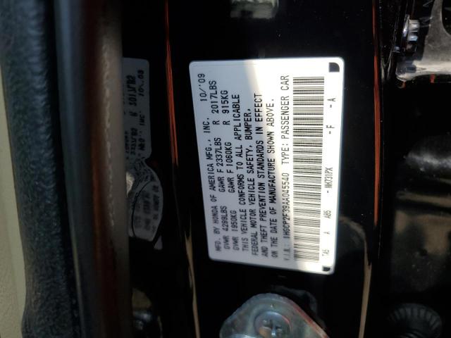 1HGCP2F39AA045540 - 2010 HONDA 0 LX BLACK photo 12