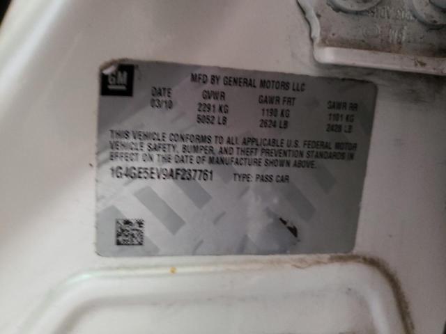 1G4GE5EV9AF237761 - 2010 BUICK LACROSSE CXS WHITE photo 12