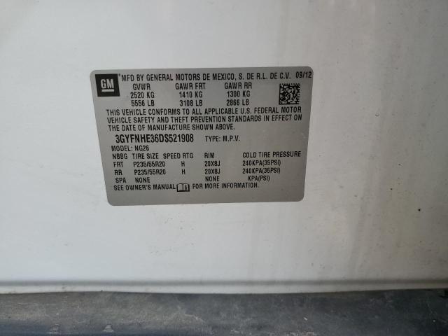 3GYFNHE36DS521908 - 2013 CADILLAC SRX PERFORMANCE COLLECTION WHITE photo 14