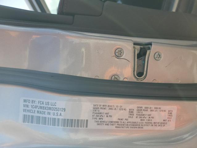 1C4PJMBX3MD253129 - 2021 JEEP CHEROKEE TRAILHAWK 银色 照片 12