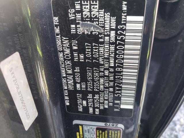 5XYZU3LB7DG007523 - 2013 HYUNDAI SANTA FE S GRAY photo 13