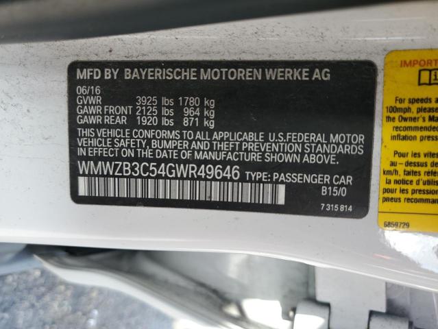 WMWZB3C54GWR49646 - 2016 MINI COOPER COUNTRYMAN WHITE photo 14