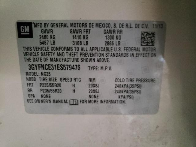 3GYFNCE31ES579476 - 2014 CADILLAC SRX PERFORMANCE COLLECTION Մոխրագույն լուսանկար 12