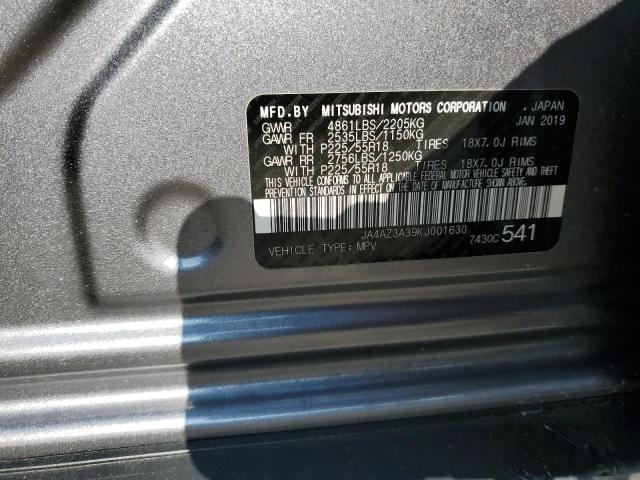 JA4AZ3A39KJ001630 - 2019 MITSUBISHI OUTLANDER SE Արծաթագույն լուսանկար 13