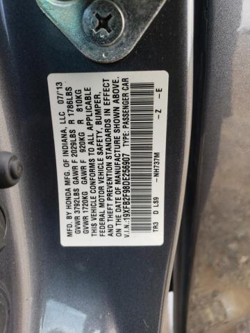 19XFB2F98DE256907 - 2013 HONDA CIVIC EXL ნაცრისფერი ფოტო 12