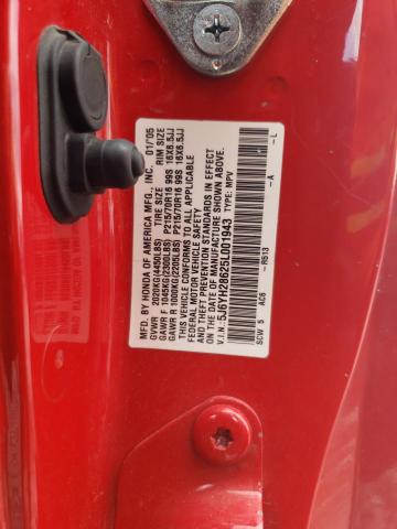 5J6YH28625L001943 - 2005 HONDA ELEMENT EX RED photo 12