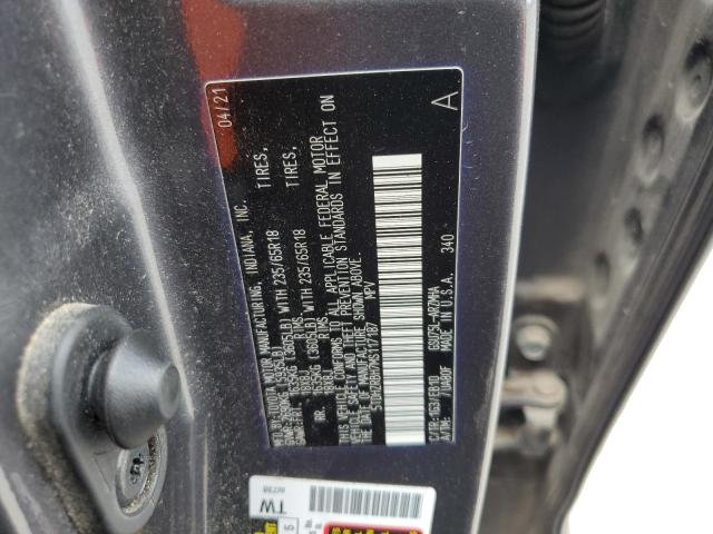 5TDHZRBH7MS117187 - 2021 TOYOTA HIGHLANDER XLE GRAY photo 13