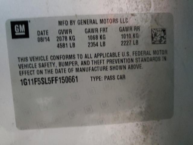 1G11F5SL5FF150661 - 2015 CHEVROLET MALIBU LTZ Gümüş foto 10