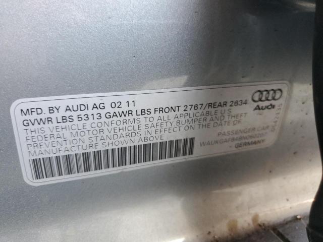 WAUKGAFB4BN060207 - 2011 AUDI A6 PRESTIGE ვერცხლისფერი ფოტო 12